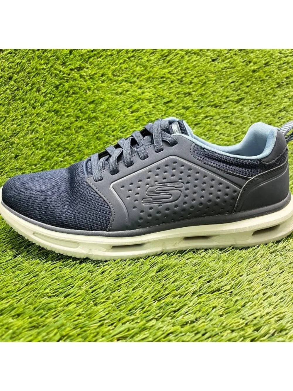 Skechers Glide-Lite Mens Size 10.5 Blue Gray Athletic Running Shoes Sneakers